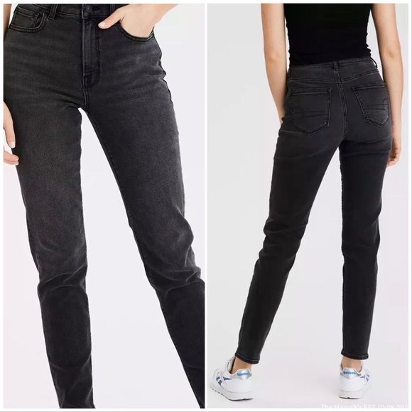 American Eagle Outfitters Denim - FINAL MARKDOWN American Eagle Black Stretch Mom Jeans Size 16